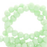 Top Glas Facett Glasschliffperlen 4x3mm rondellen Pastel green-pearl shine coating